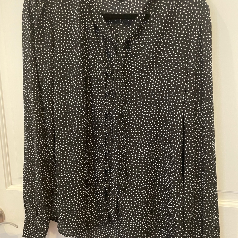 Lulu's Black and White Casual Button Down Shirt